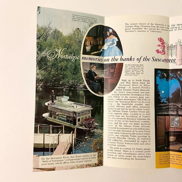 Vintage Stephen Foster Memorial White Springs Florida Brochure Pamphlet Souvenir - Picture 5 of 10